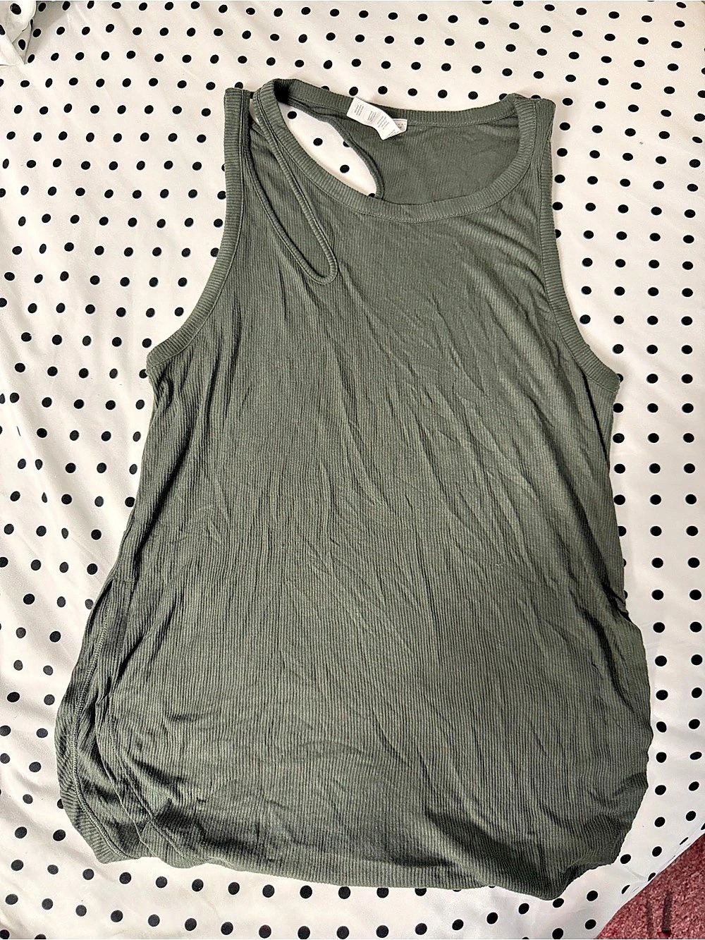 Alo Ribbed Tank Top in Green Size Small Like New